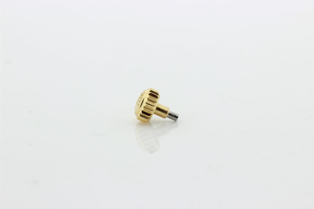Genuine used crown for Rolex Date, air-king yellow gold. Size 5.3 mm. - Afbeelding 3