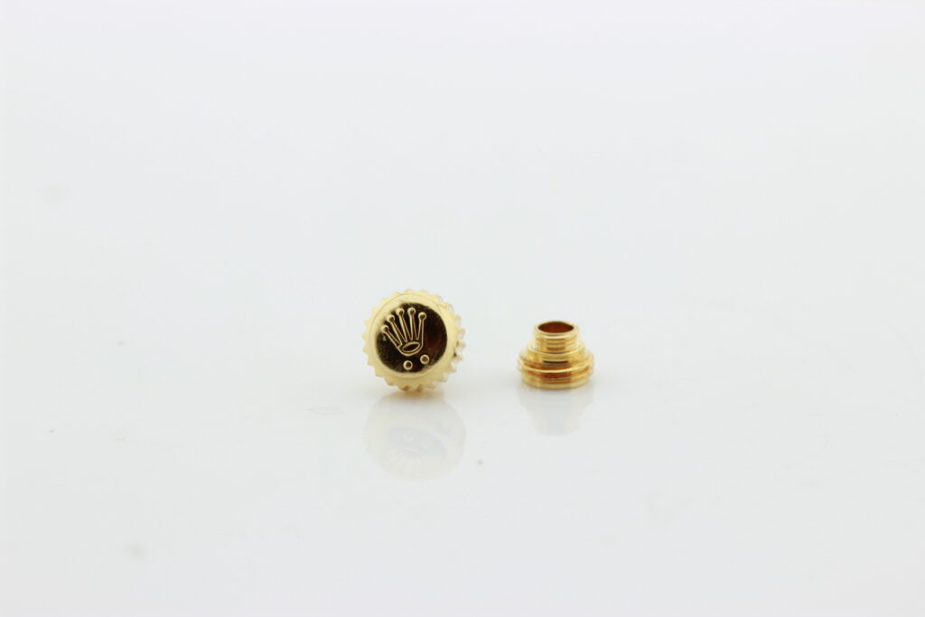 Genuine used crown for Rolex Date, air-king yellow gold. Size 5.3 mm. - Afbeelding 5