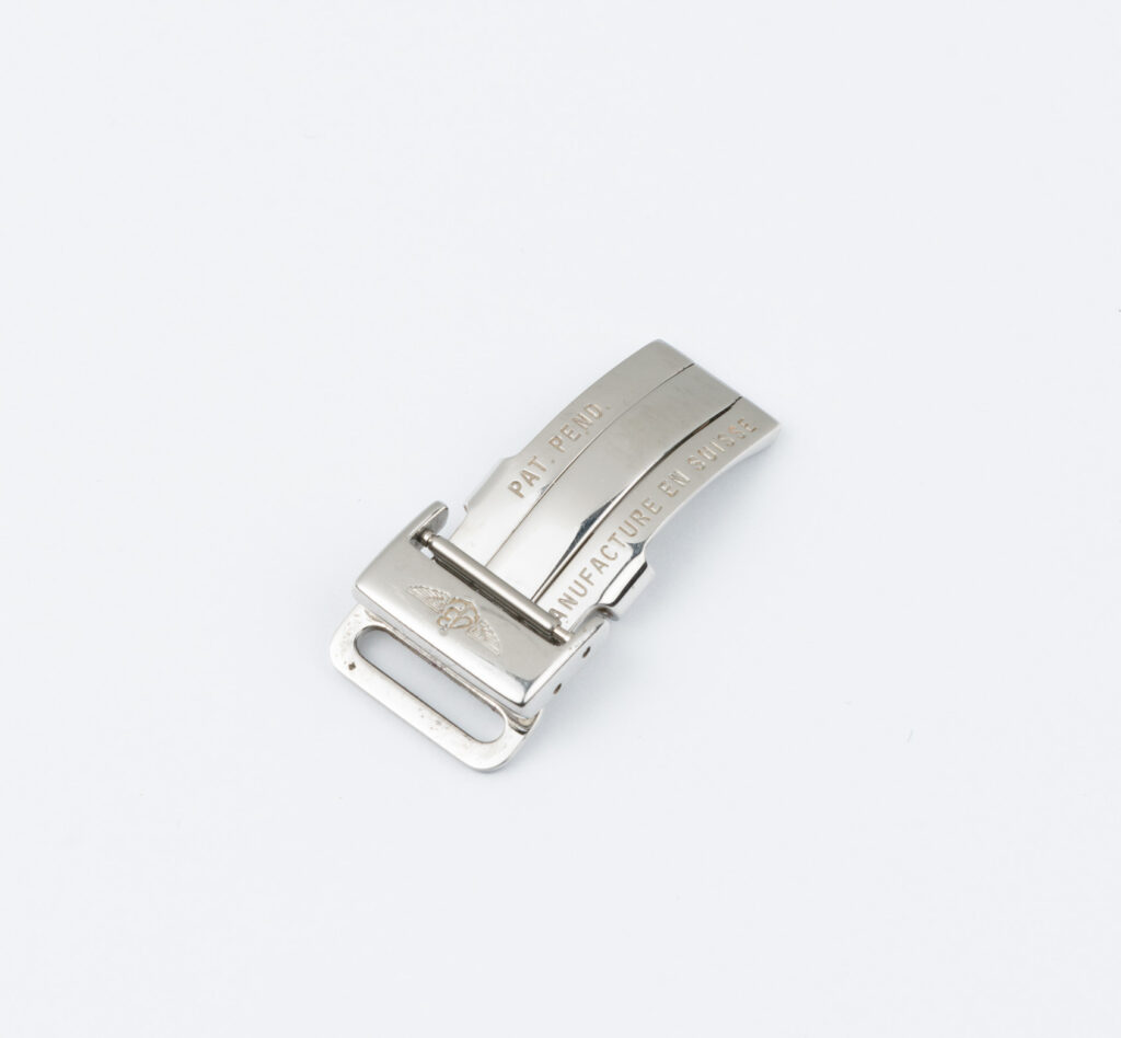 Breitling steel folding clasp, 14 mm, polished, for a leather strap, used